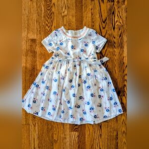 Mini Boden EUC 7-8  Dress with Blue and Pink Floral Pattern